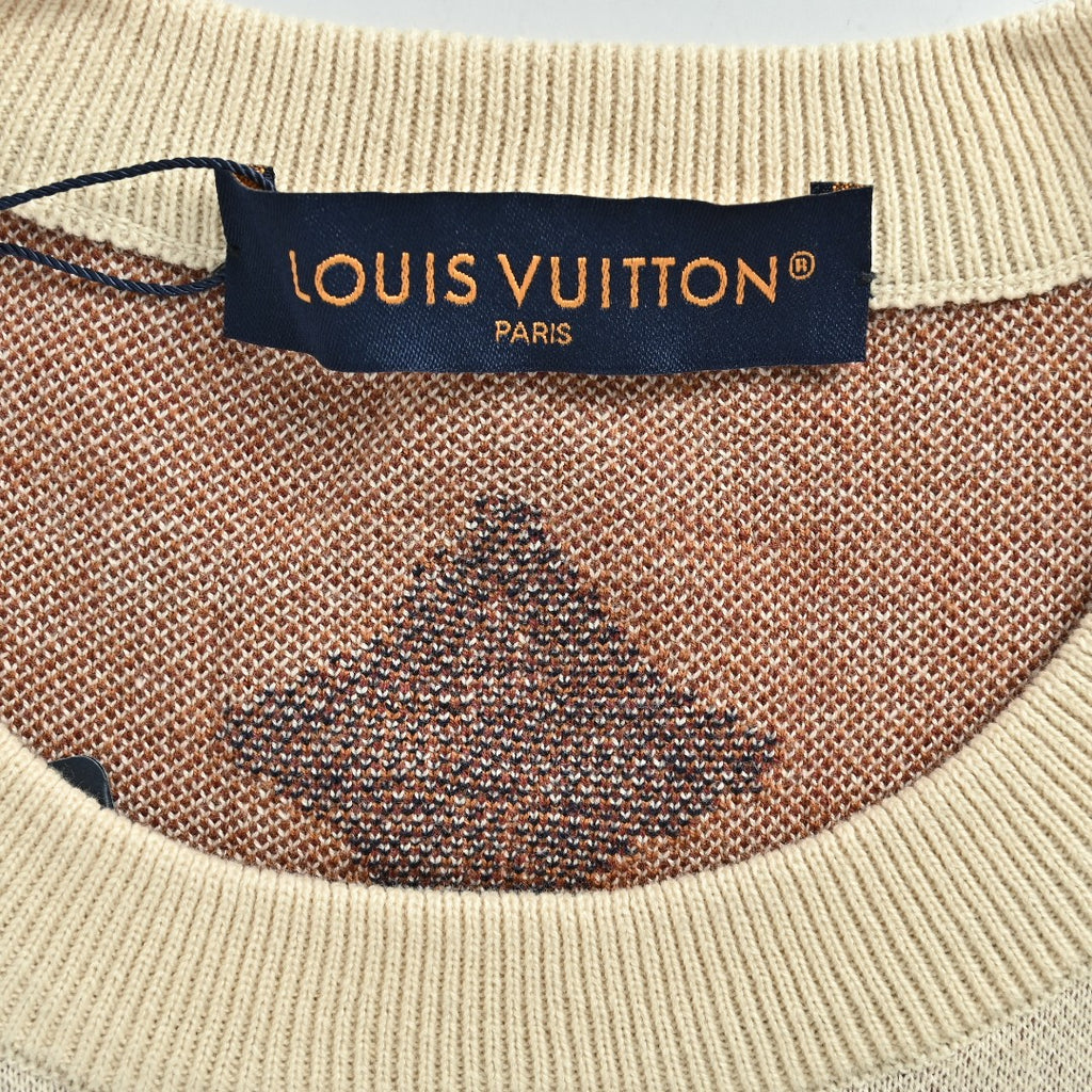 Louis Vuitton LV Maison Jacquard Lettering Knit Short-Sleeve T-Shirt