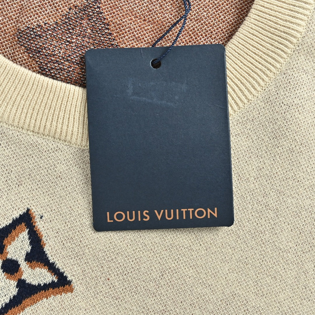 Louis Vuitton LV Maison Jacquard Lettering Knit Short-Sleeve T-Shirt