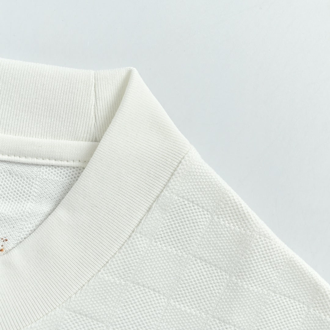 Louis Vuitton LV Damier Shadow Jacquard LV Lovers Appliqué Pocket Short-Sleeve T-Shirt