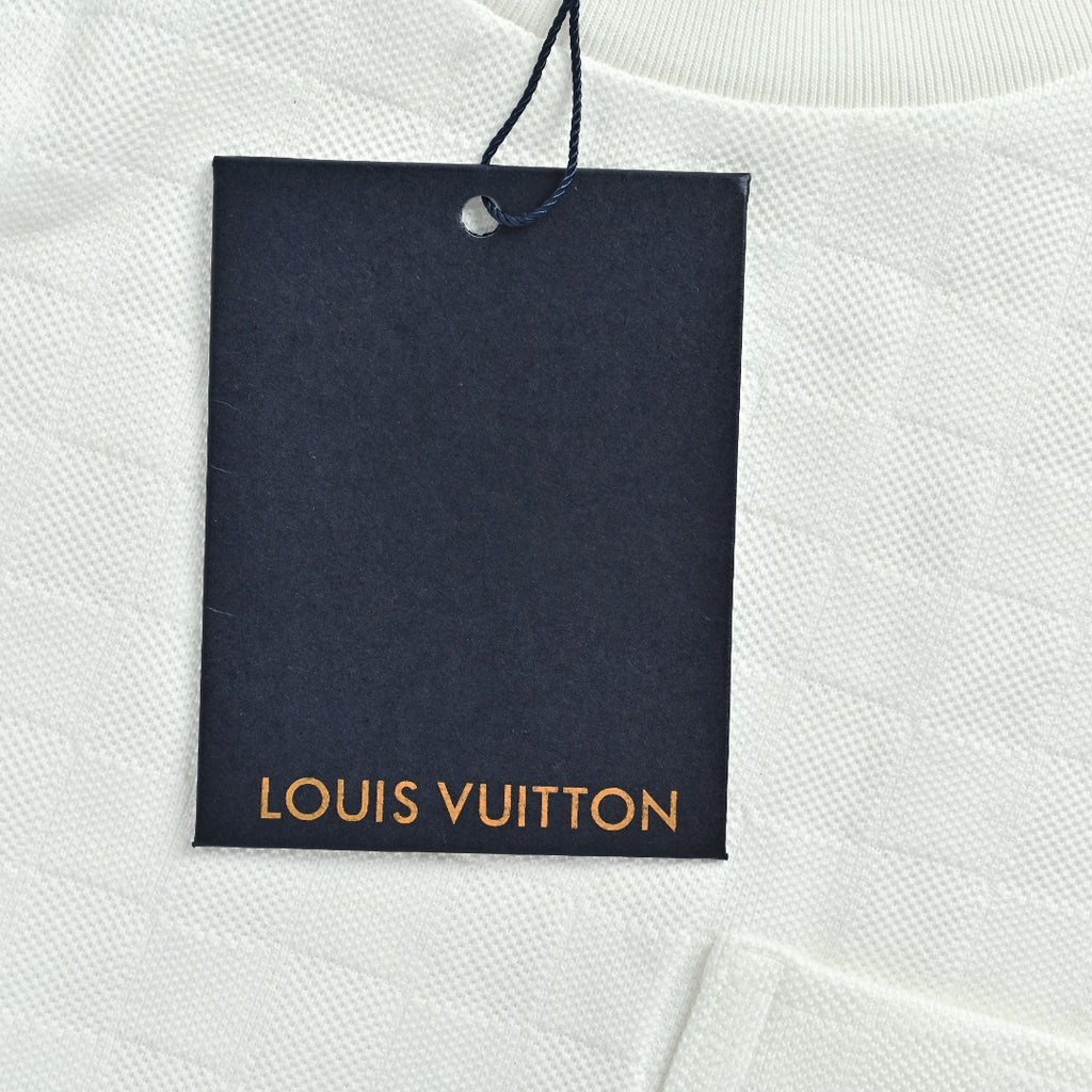 Louis Vuitton LV Damier Shadow Jacquard LV Lovers Appliqué Pocket Short-Sleeve T-Shirt