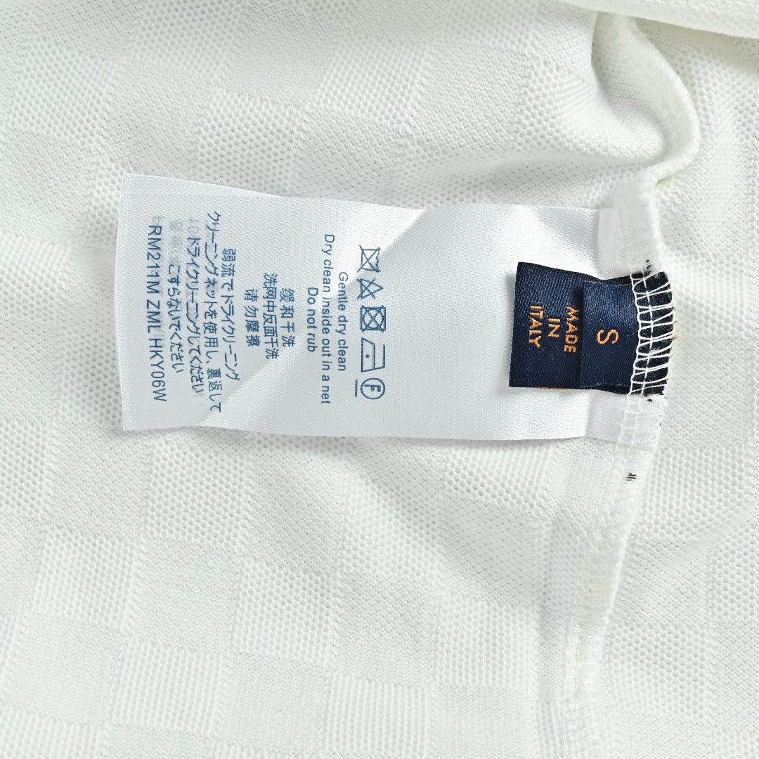 Louis Vuitton LV Damier Shadow Jacquard LV Lovers Appliqué Pocket Short-Sleeve T-Shirt