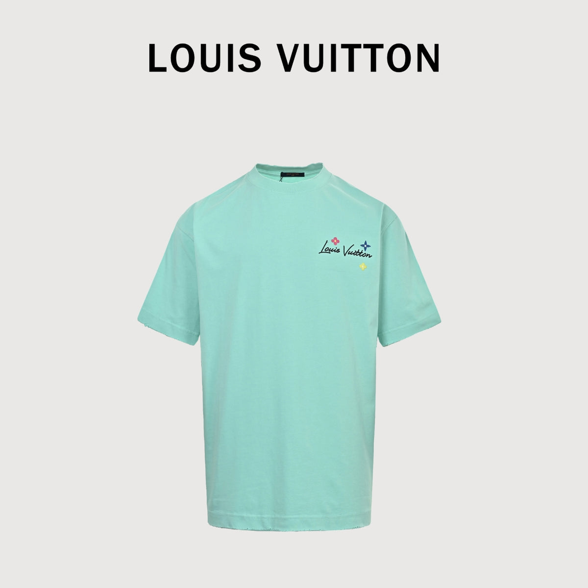 Louis Vuitton LV Multicolor Rainbow Embroidery Short-Sleeve T-Shirt