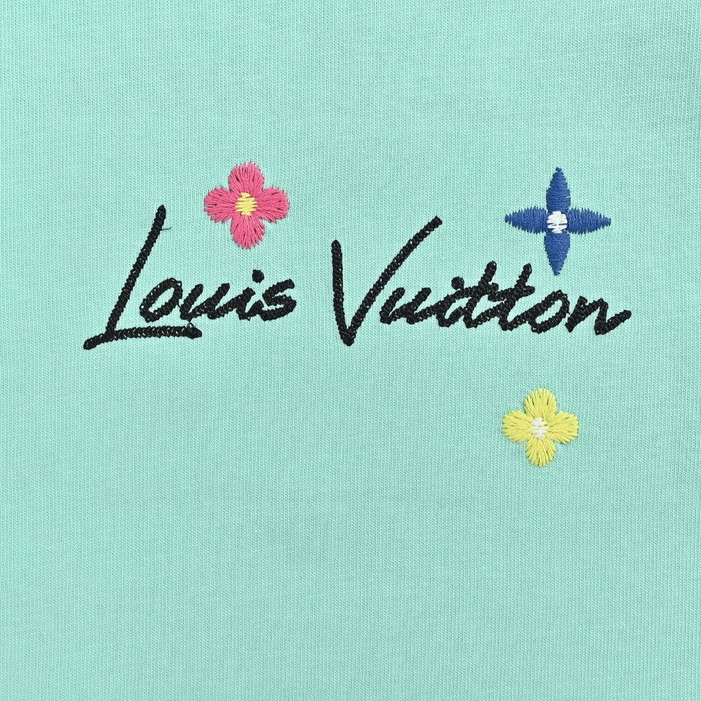 Louis Vuitton LV Multicolor Rainbow Embroidery Short-Sleeve T-Shirt