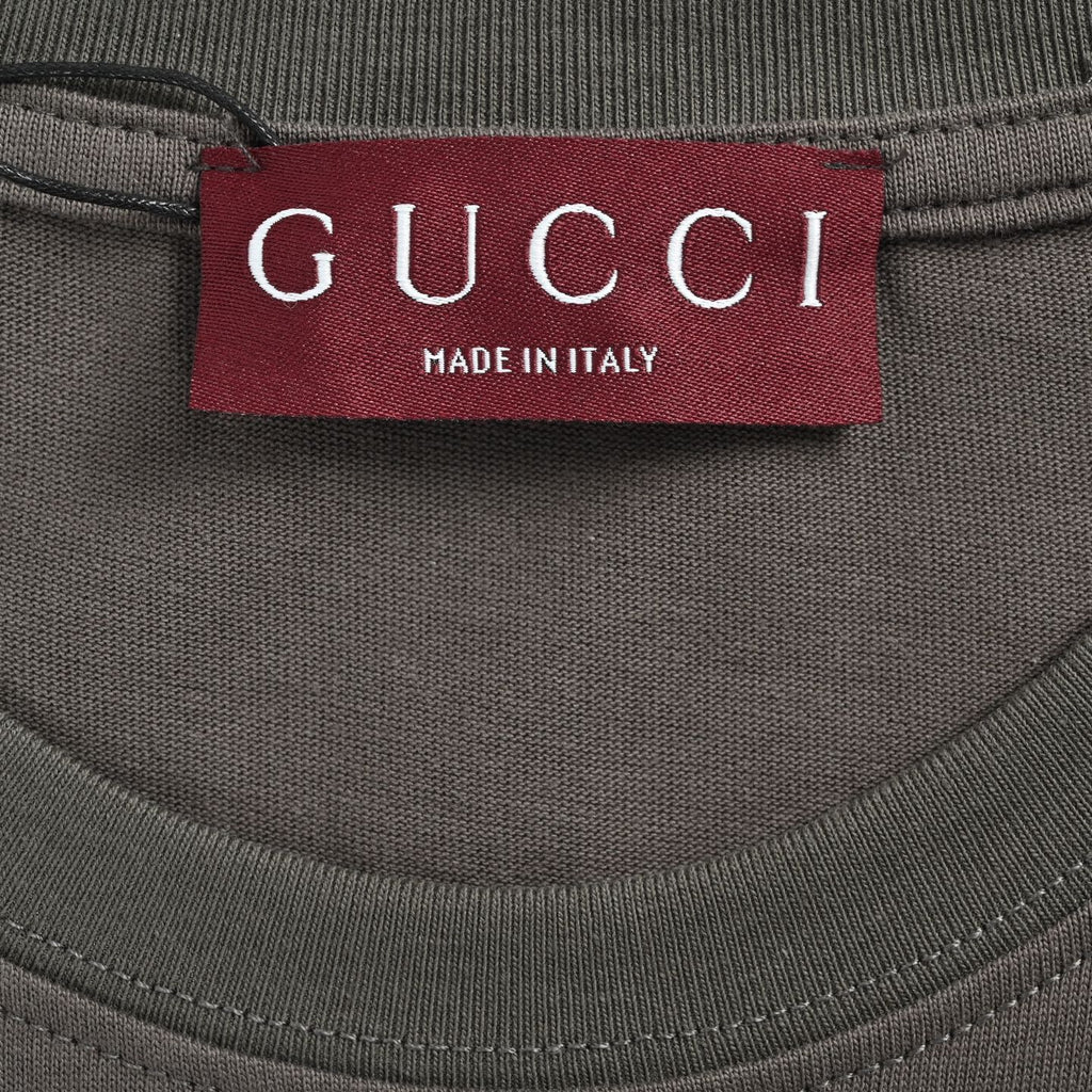 Gucci 26SS Distressed Block Logo Print Short-Sleeve T-Shirt