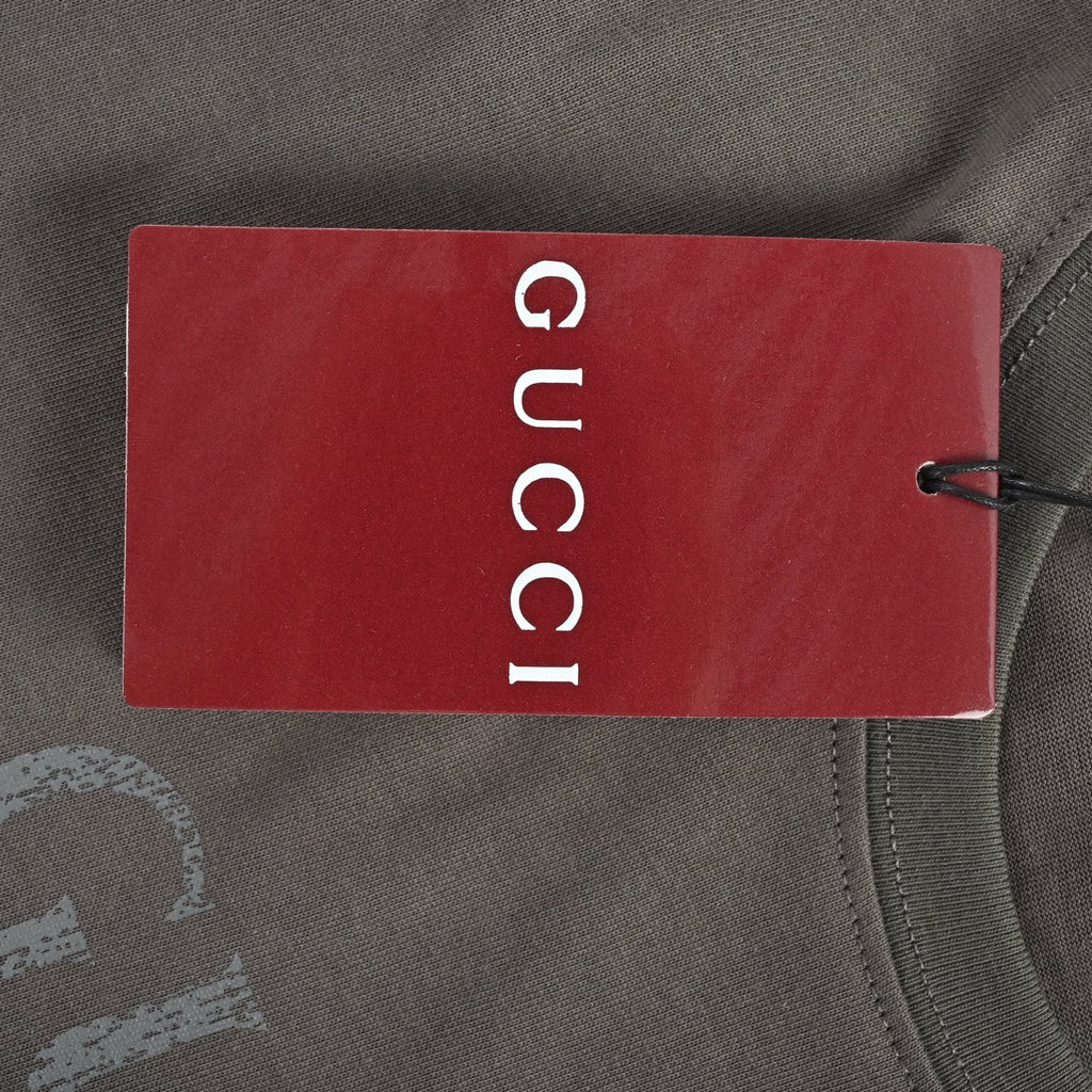 Gucci 26SS Distressed Block Logo Print Short-Sleeve T-Shirt