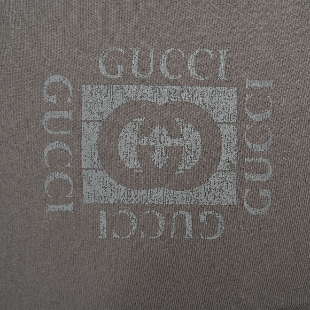Gucci 26SS Distressed Block Logo Print Short-Sleeve T-Shirt