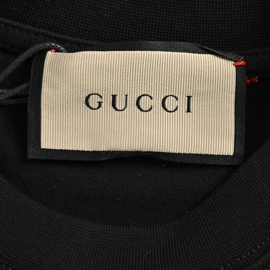 Gucci Cracked Grid GG Logo Print Short-Sleeve T-Shirt Black