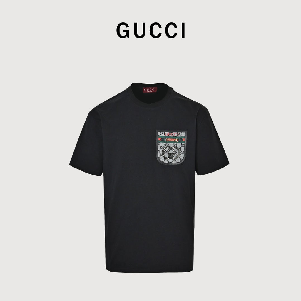 Gucci 26SS Horsebit Faux Pocket Short-Sleeve T-Shirt Black