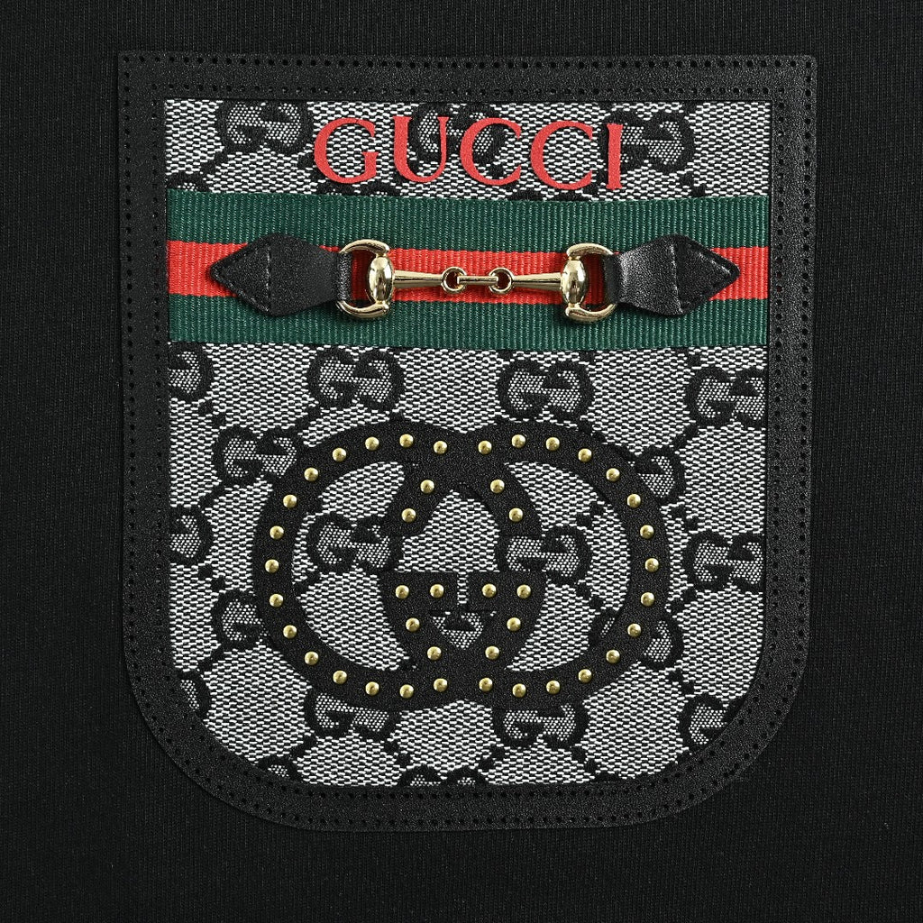 Gucci 26SS Horsebit Faux Pocket Short-Sleeve T-Shirt Black