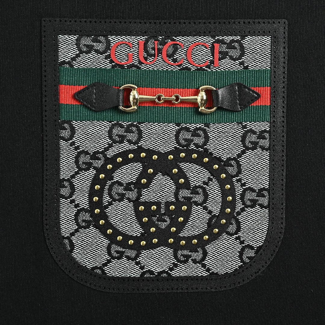 Gucci 26SS Horsebit Faux Pocket Short-Sleeve T-Shirt Black