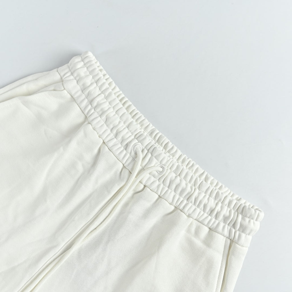 Gucci 26SS Hem Embroidered Logo Plate Drawstring Shorts White