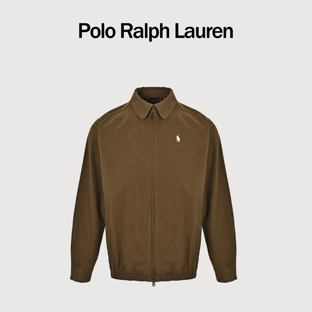 Ralph Lauren Vintage Polo Pony Full-Zip Harrington Jacket Olive Brown
