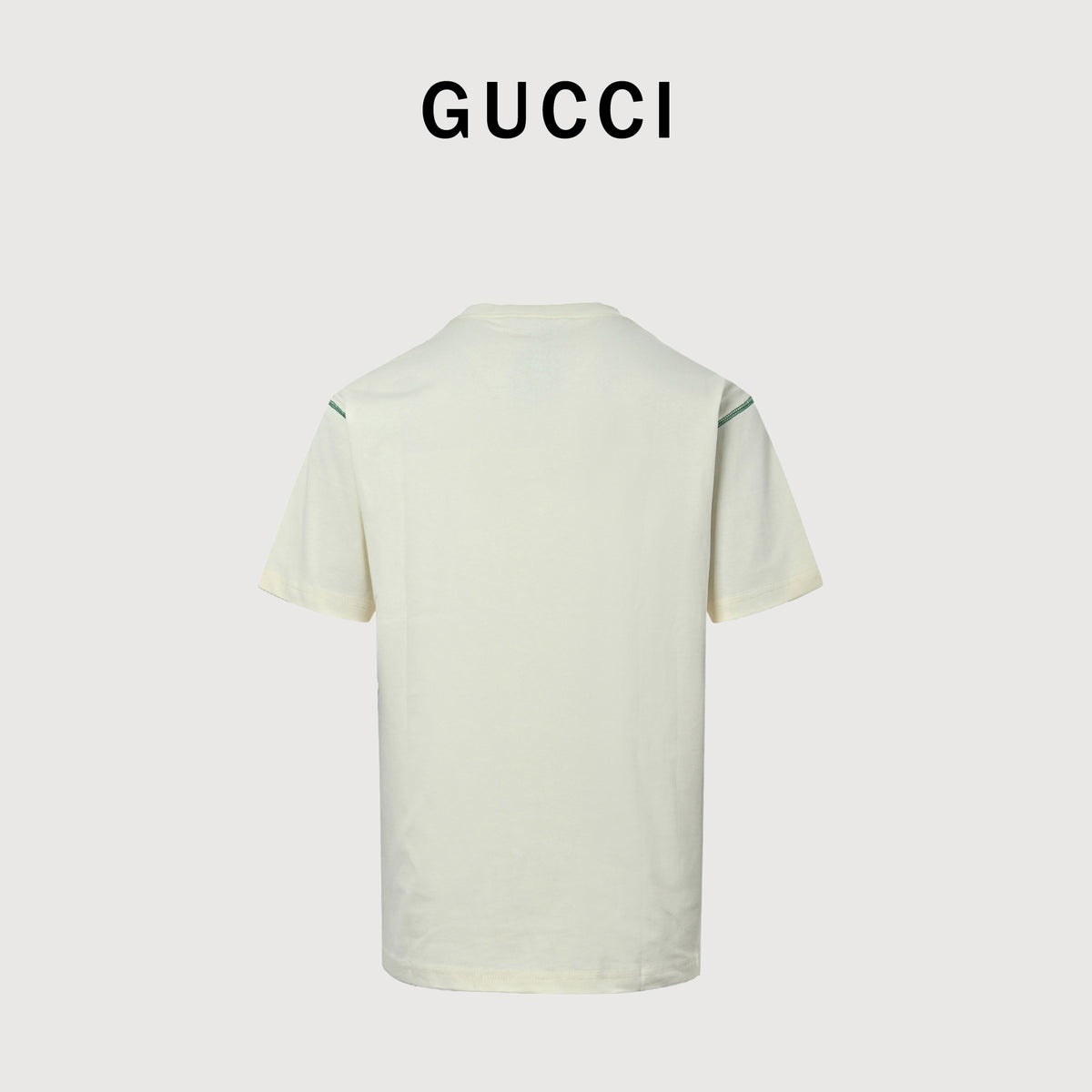 Gucci 1921 Double G Crest Embroidery Short-Sleeve T-Shirt Ivory