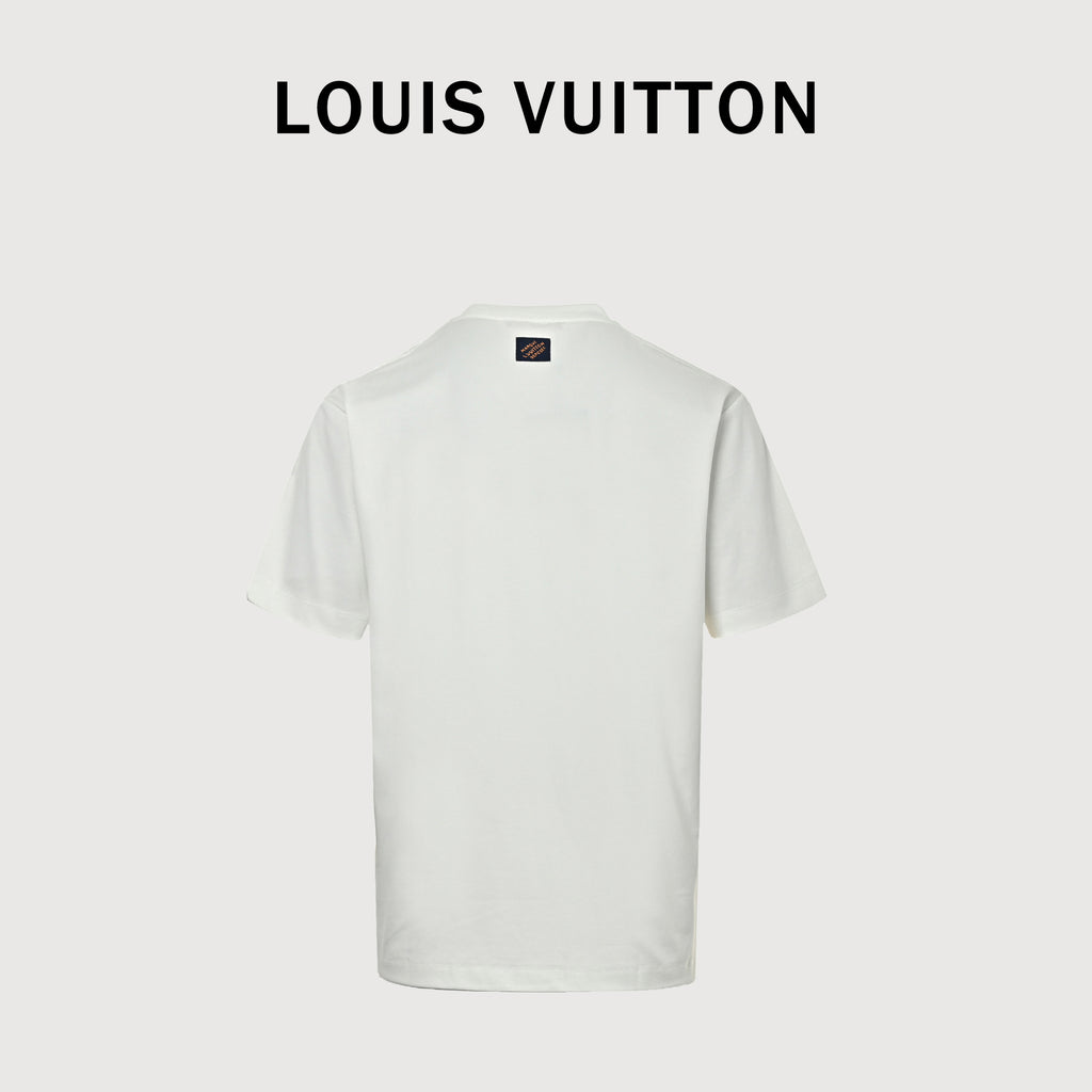 Louis Vuitton Vintage Fox Ribbon Badge Embroidery Short-Sleeve T-Shirt White