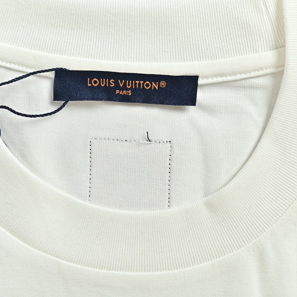 Louis Vuitton Vintage Fox Ribbon Badge Embroidery Short-Sleeve T-Shirt White