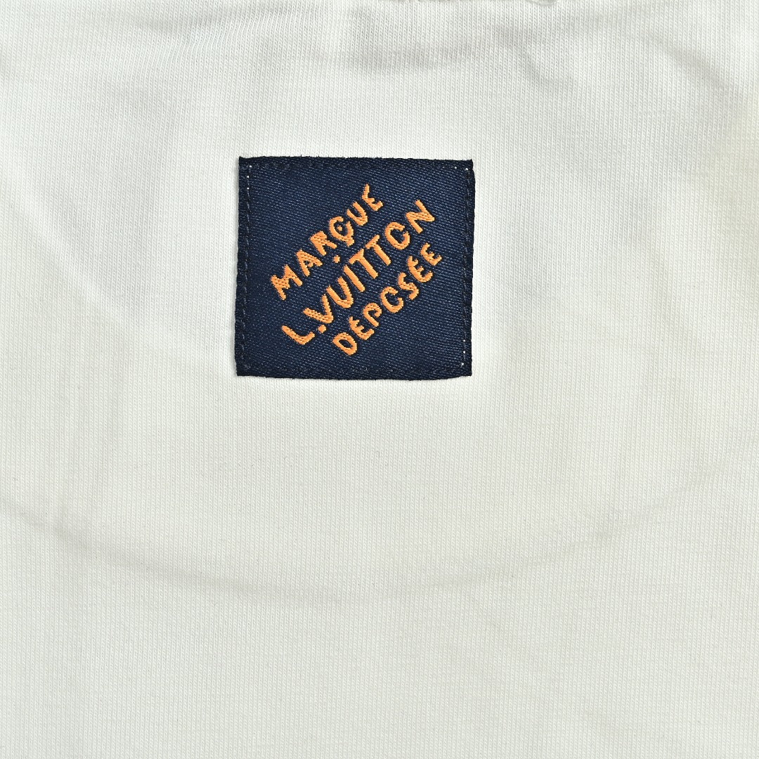 Louis Vuitton Vintage Fox Ribbon Badge Embroidery Short-Sleeve T-Shirt White