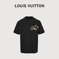 Louis Vuitton Vintage Fox Ribbon Badge Embroidery Short-Sleeve T-Shirt Black