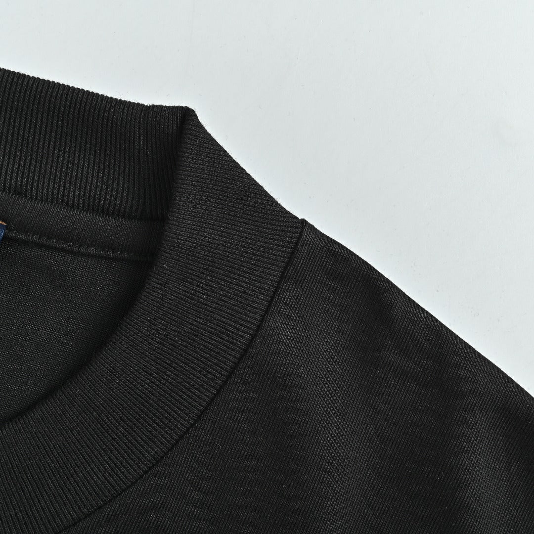 Louis Vuitton Vintage Fox Ribbon Badge Embroidery Short-Sleeve T-Shirt Black