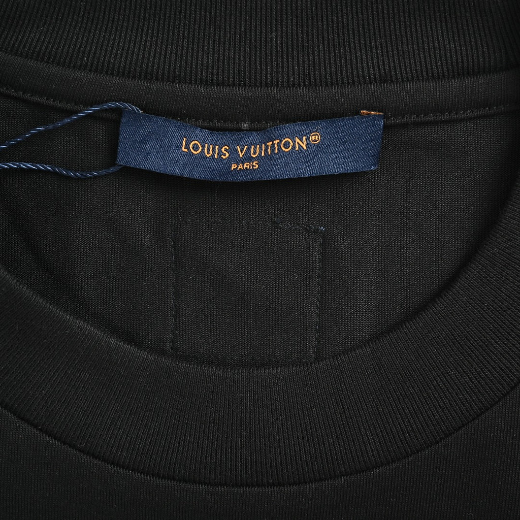 Louis Vuitton Vintage Fox Ribbon Badge Embroidery Short-Sleeve T-Shirt Black
