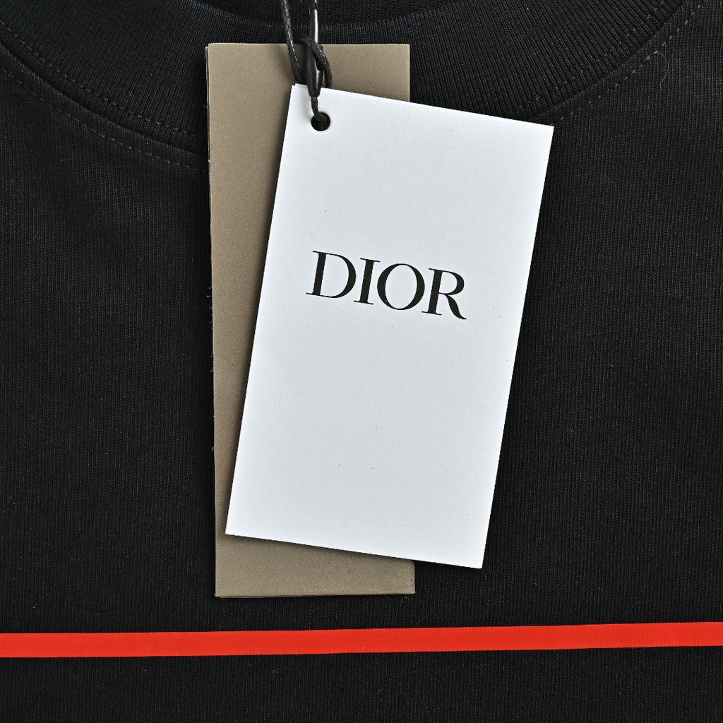 Dior x Bram Stoker Dracula Book Cover Red Frame Print Short-Sleeve T-Shirt Black