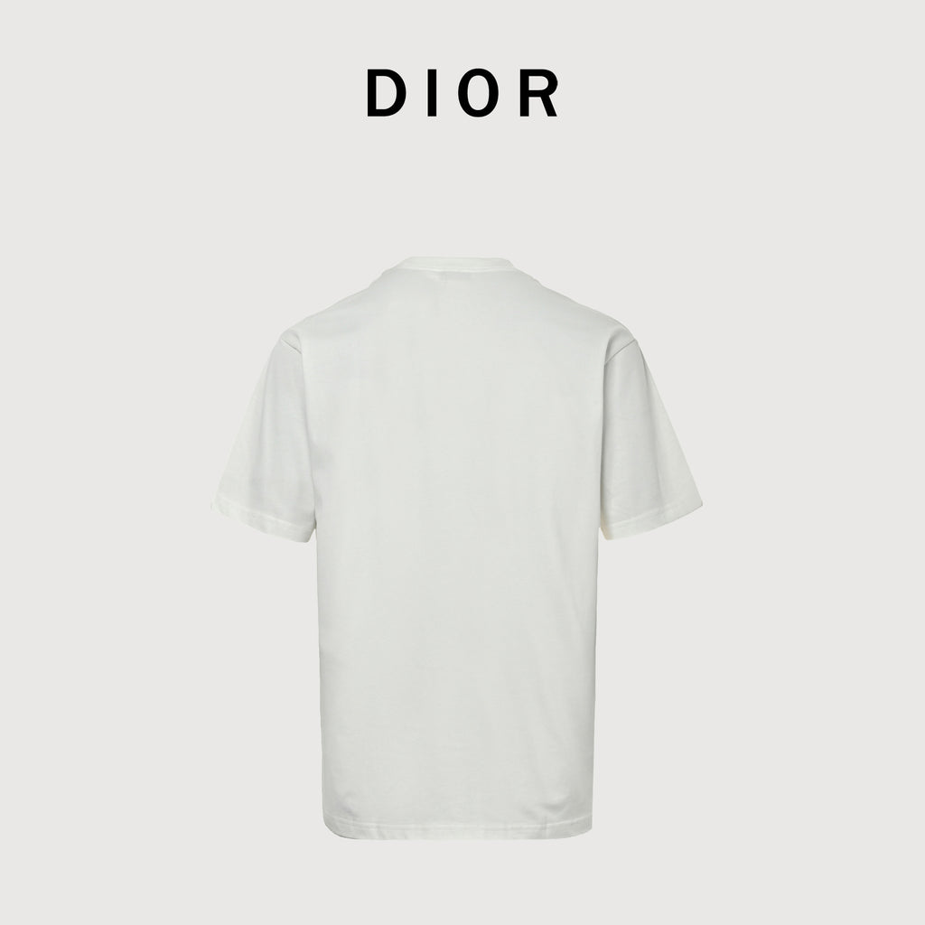 Dior x Bram Stoker Dracula Book Cover Red Frame Print Short-Sleeve T-Shirt White