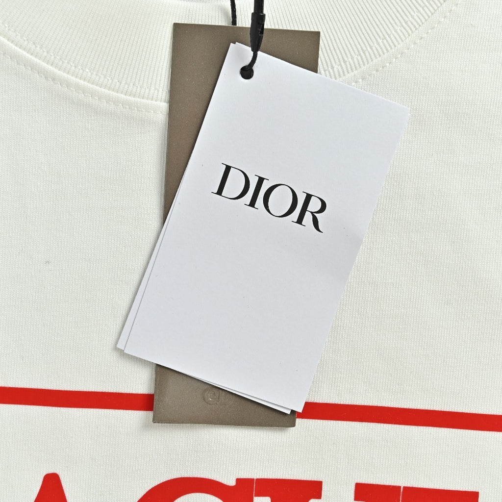Dior x Bram Stoker Dracula Book Cover Red Frame Print Short-Sleeve T-Shirt White