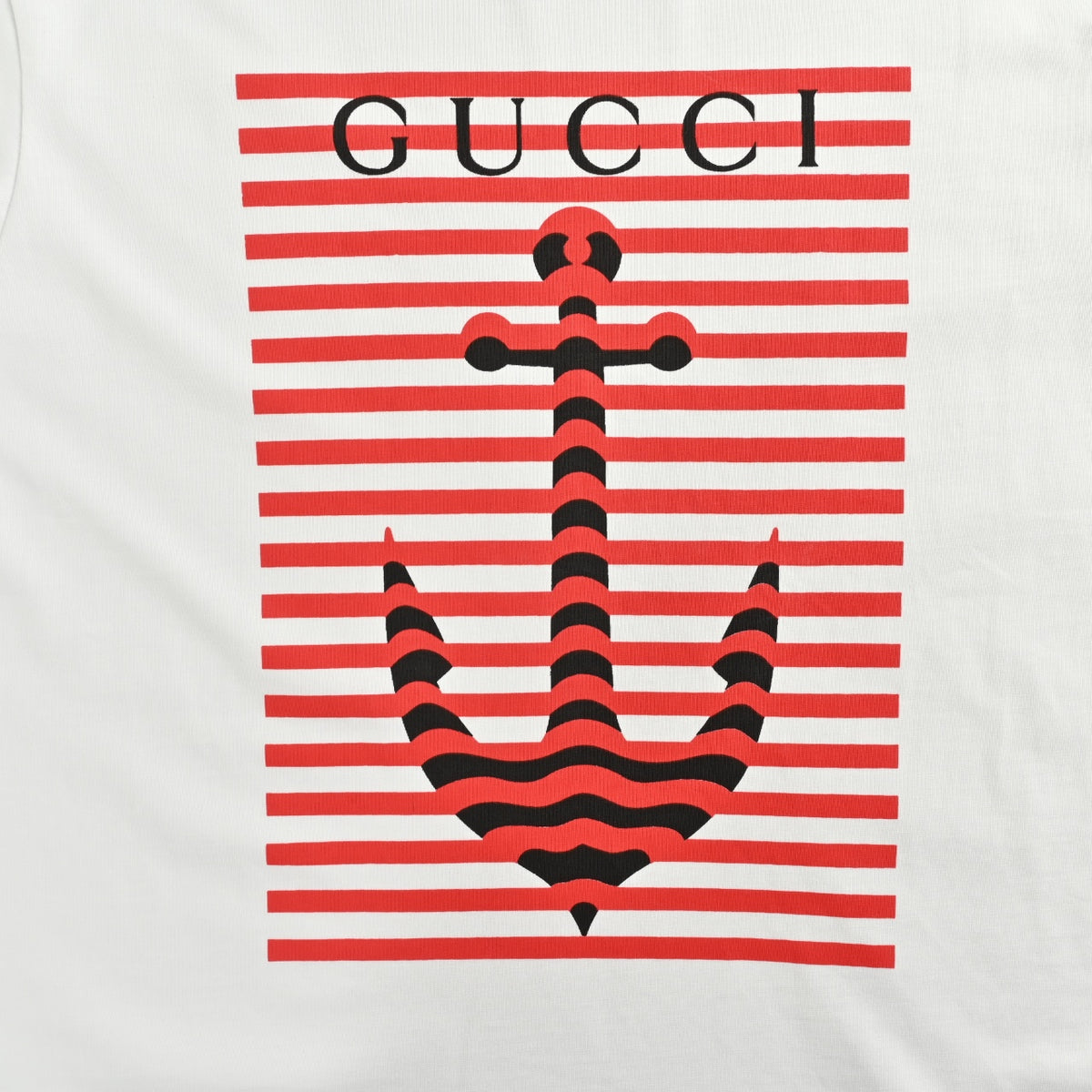 Gucci 25SS Nautical Stripe Anchor Print Short-Sleeve T-Shirt White