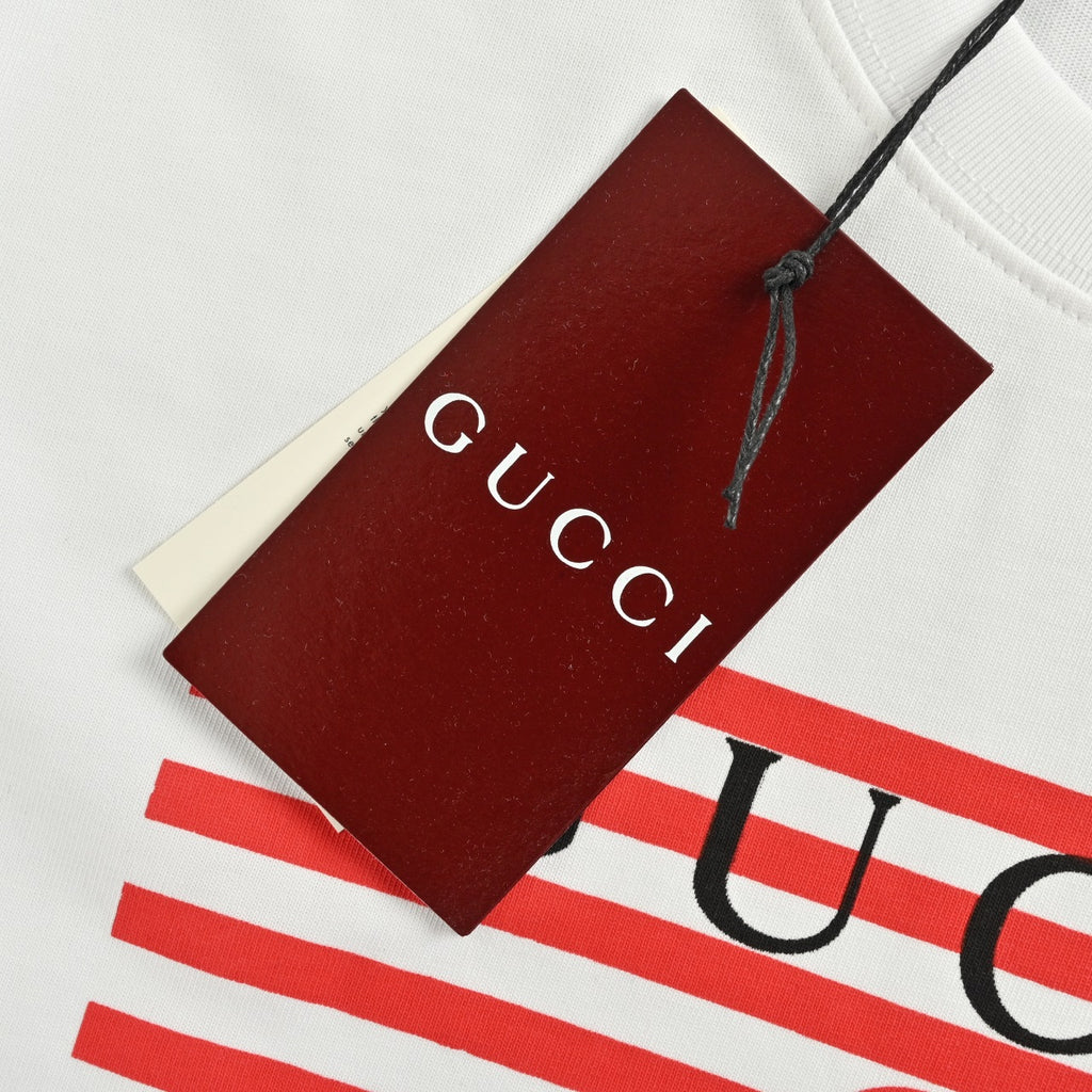 Gucci 25SS Nautical Stripe Anchor Print Short-Sleeve T-Shirt White