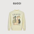 Gucci Whimsical Cartoon Character Crew Neck Sweatshirt Cream