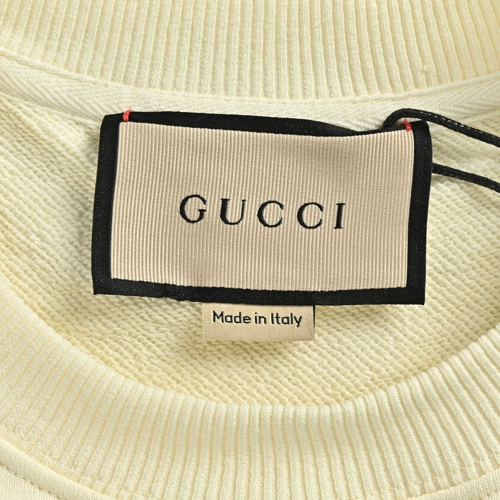 Gucci Whimsical Cartoon Character Crew Neck Sweatshirt Cream
