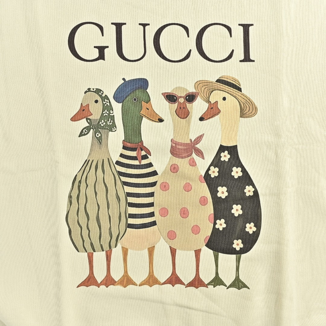 Gucci Whimsical Cartoon Character Crew Neck Sweatshirt Cream