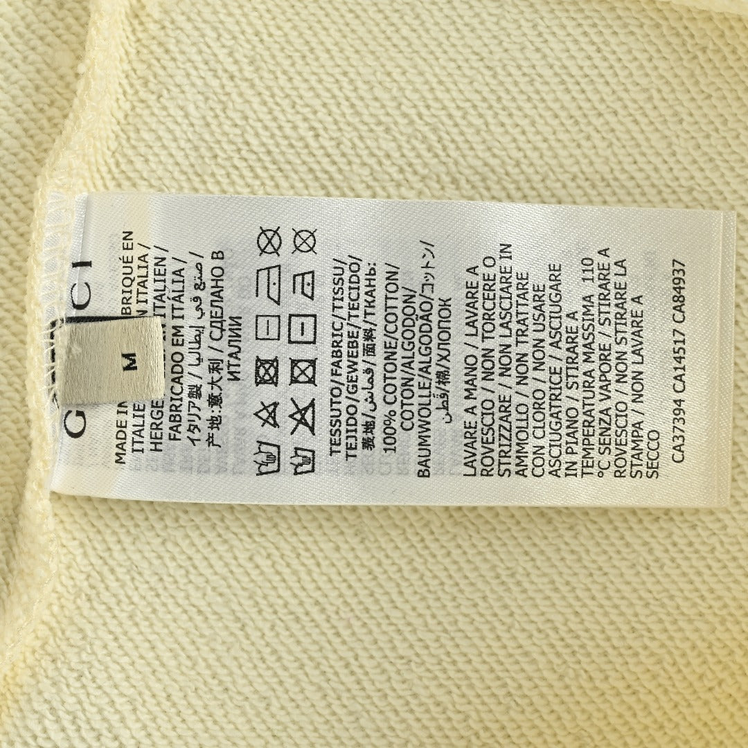 Gucci Whimsical Cartoon Cat Squad Crew Neck Sweatshirt Cream