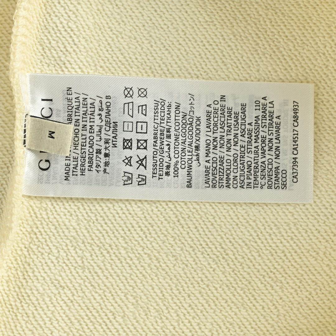 Gucci Whimsical Cartoon Black Cat Picnic Scene Crew Neck Sweatshirt Cream