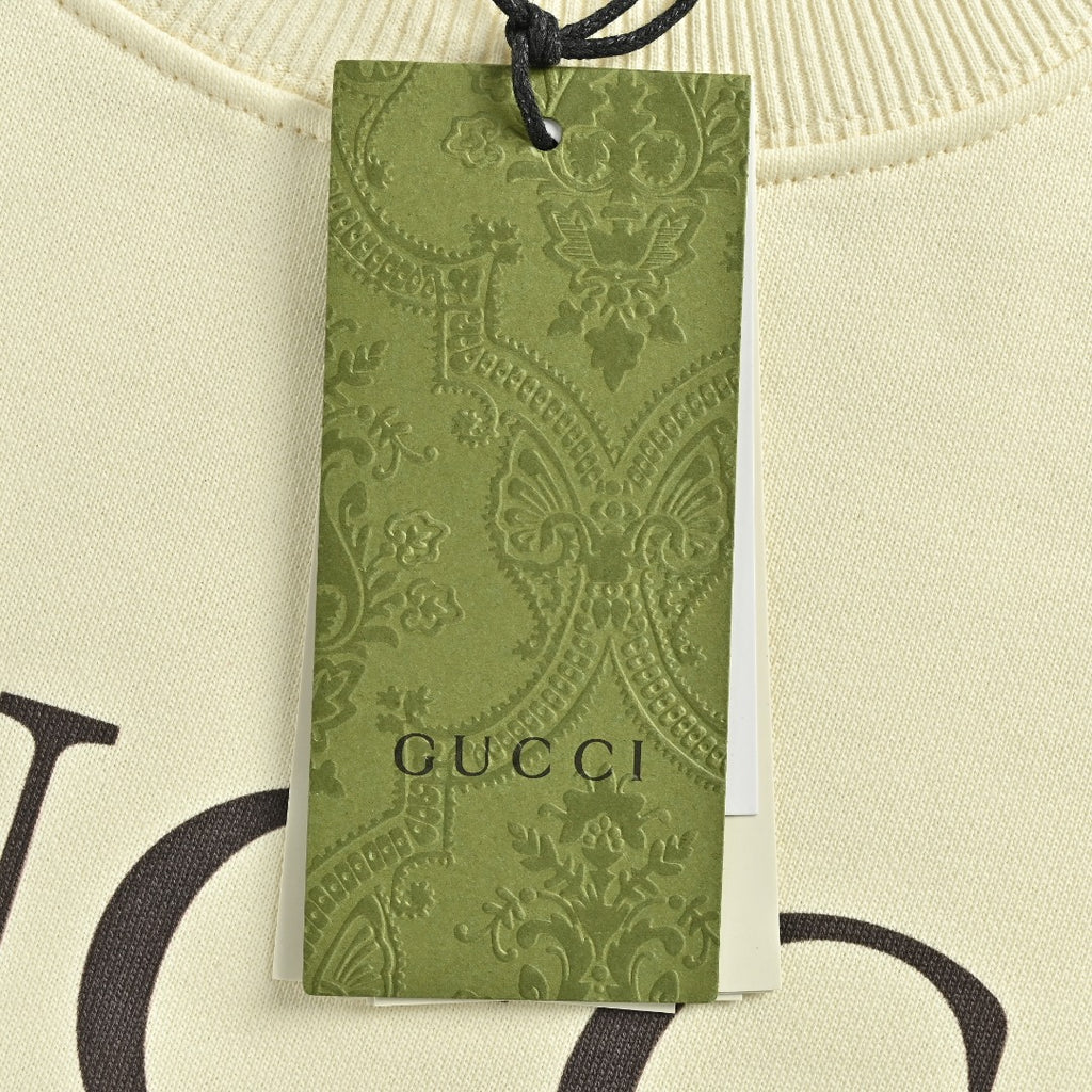 Gucci Whimsical Cartoon Magical Fox Star Burst Crew Neck Sweatshirt Cream