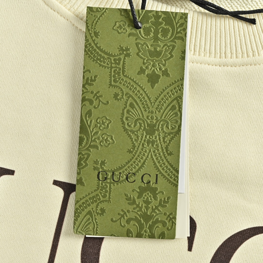 Gucci Whimsical Cartoon Golden Retriever Floral Headscarf Sunglasses Crew Neck Sweatshirt Cream