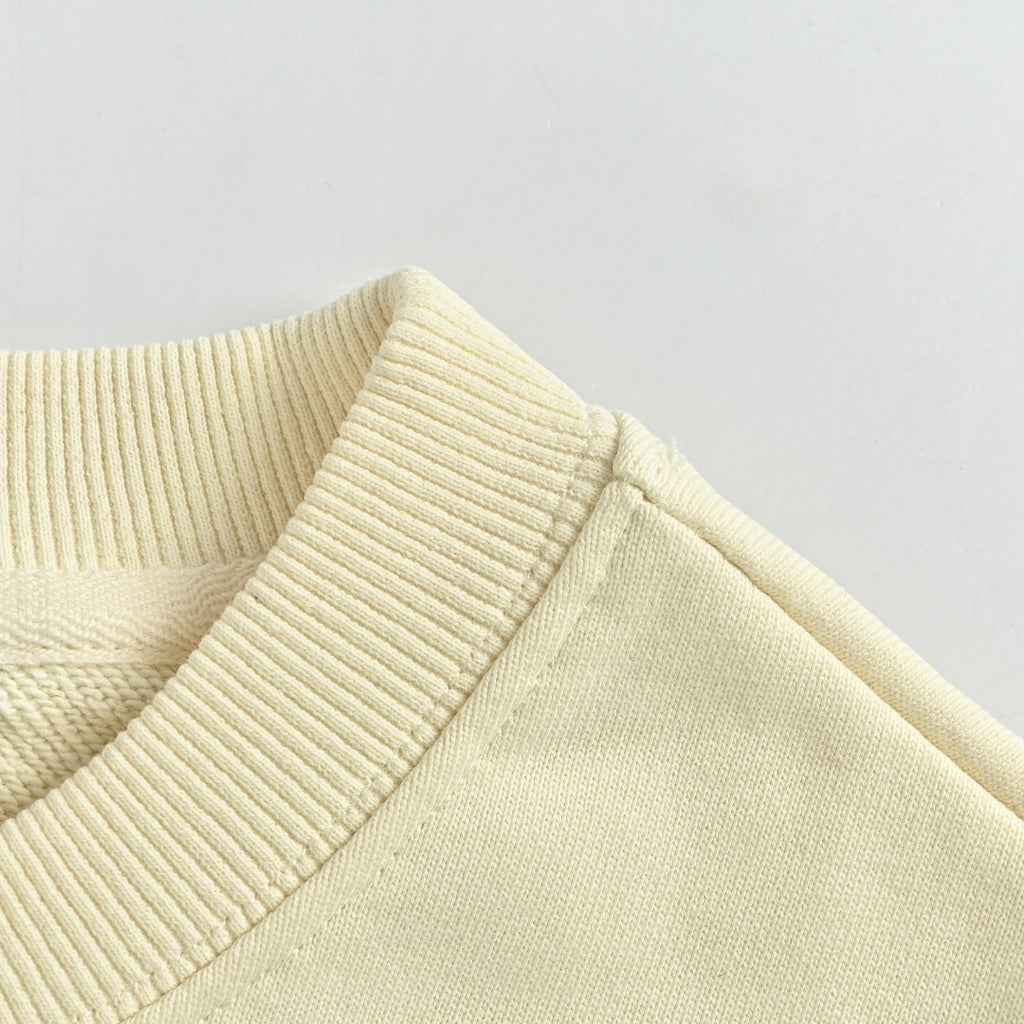 Gucci Whimsical Cartoon Strawberry Web Stripe Logo Crew Neck Sweatshirt Cream
