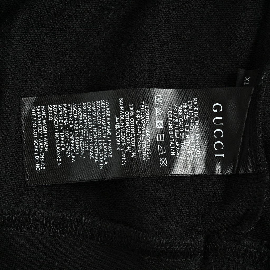 Gucci GUC Front Web Stripe Pullover Hoodie Black