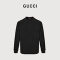Gucci Interlocking GG Appliqué Embroidery Long-Sleeve T-Shirt Black