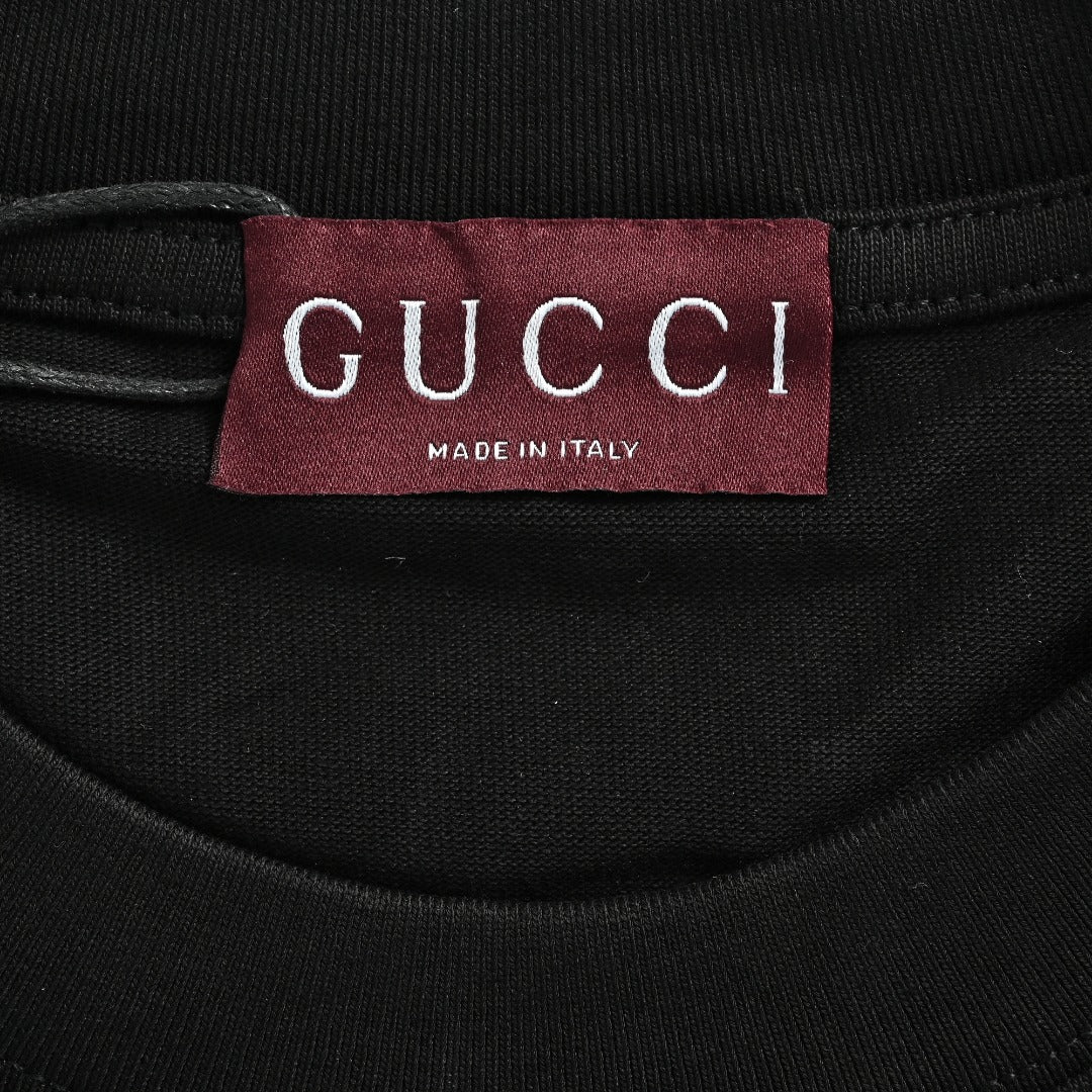 Gucci Interlocking GG Appliqué Embroidery Long-Sleeve T-Shirt Black