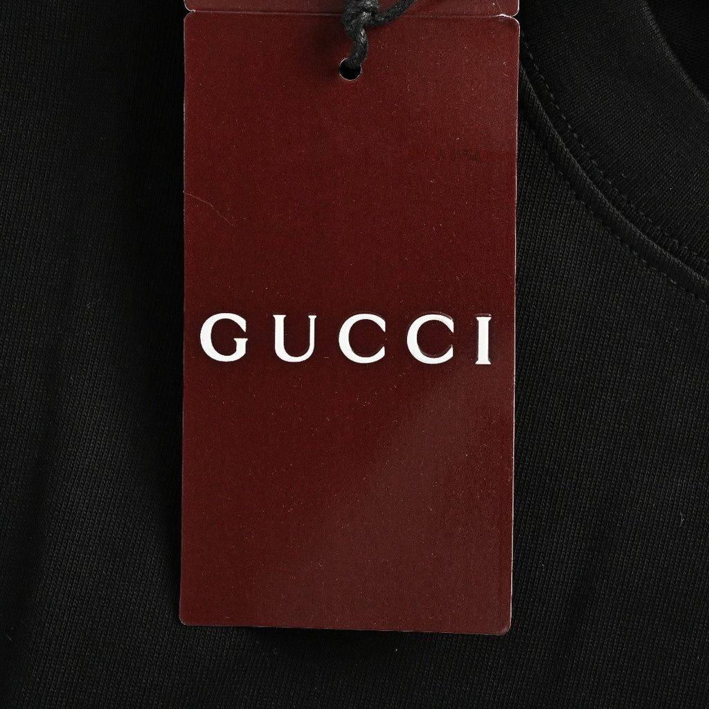Gucci Interlocking GG Appliqué Embroidery Long-Sleeve T-Shirt Black
