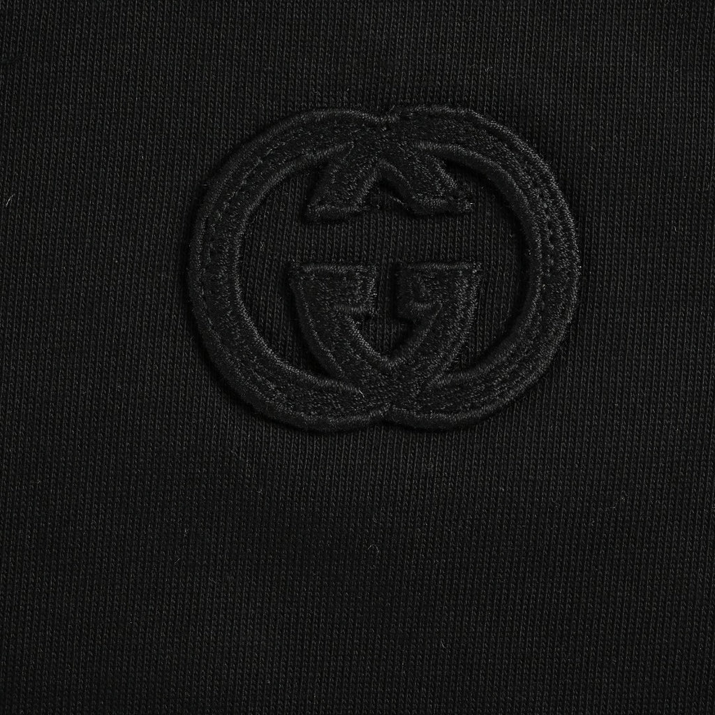 Gucci Interlocking GG Appliqué Embroidery Long-Sleeve T-Shirt Black