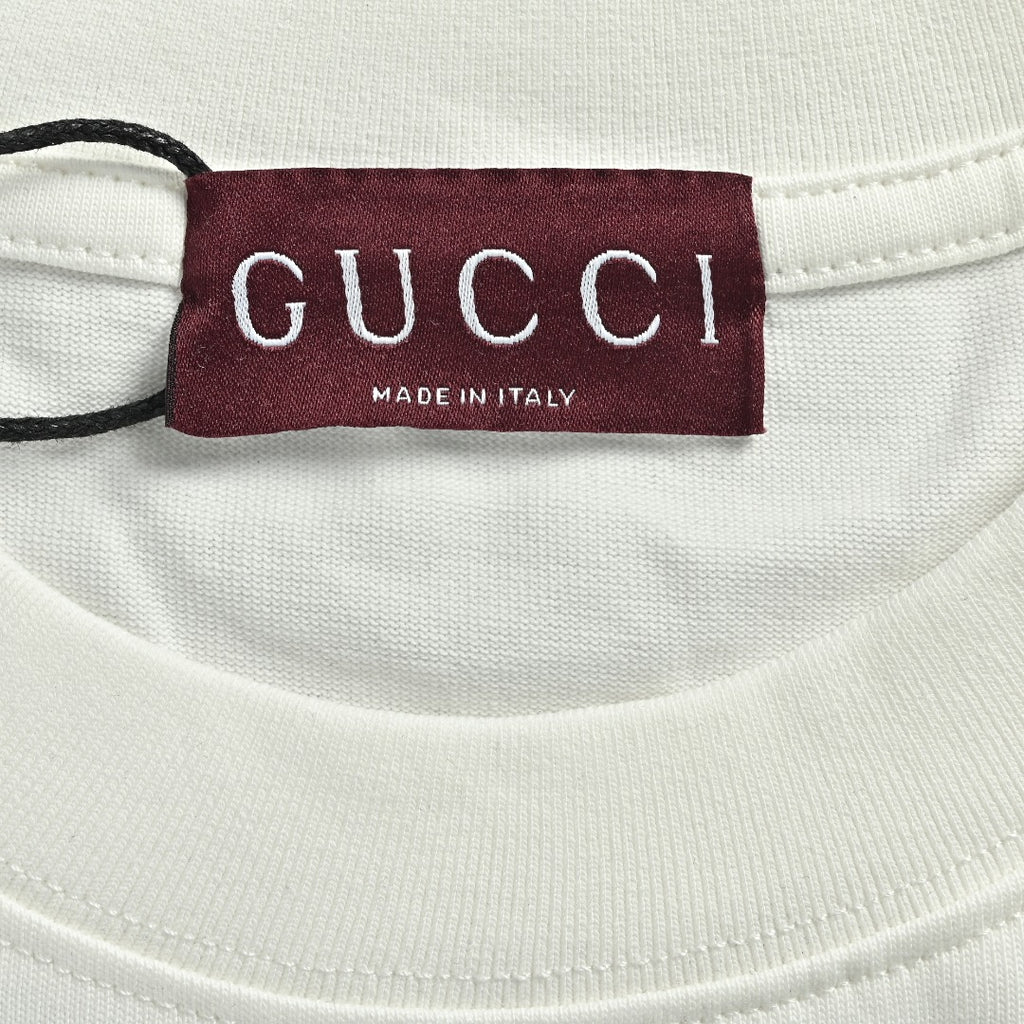 Gucci Interlocking GG Appliqué Embroidery Long-Sleeve T-Shirt White