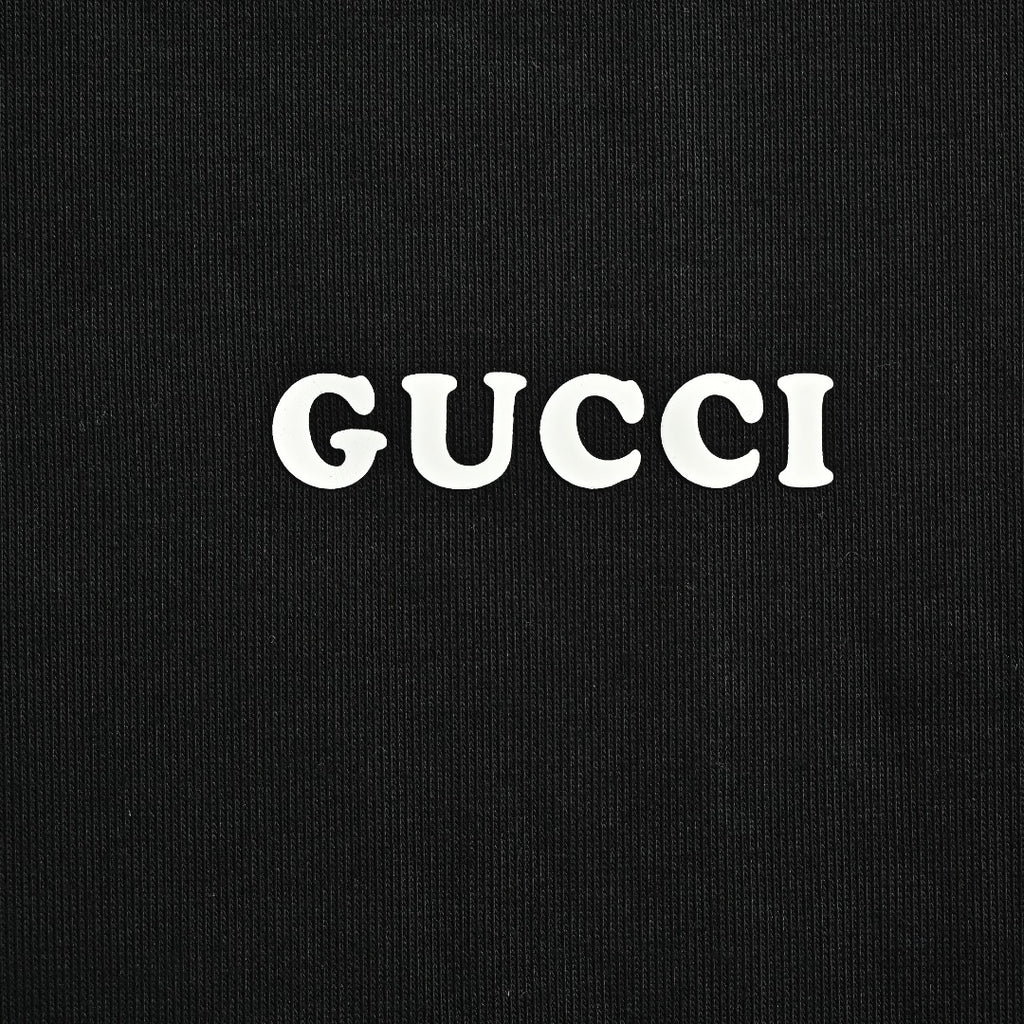 Gucci Classic Logo Print Full-Zip Hoodie Black