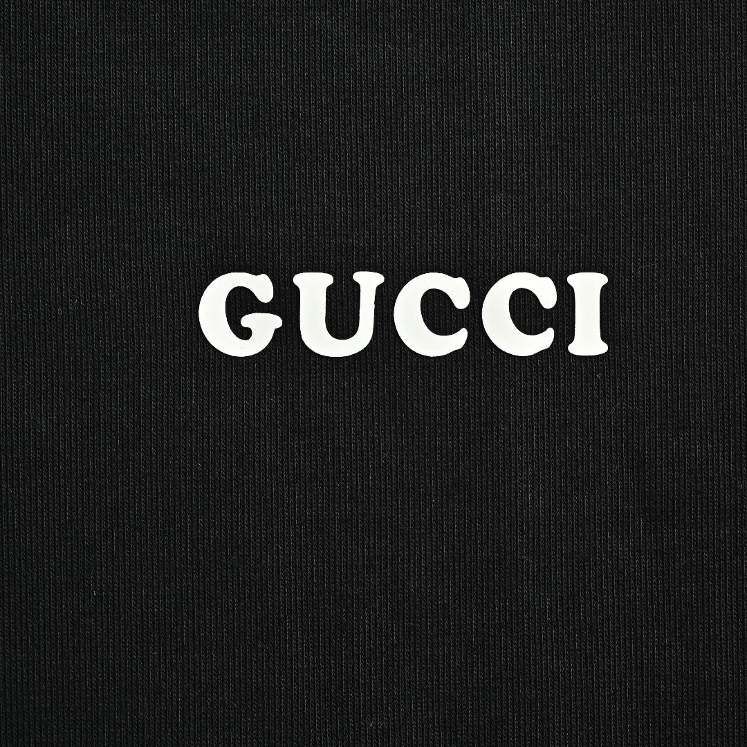 Gucci Classic Logo Print Full-Zip Hoodie Black