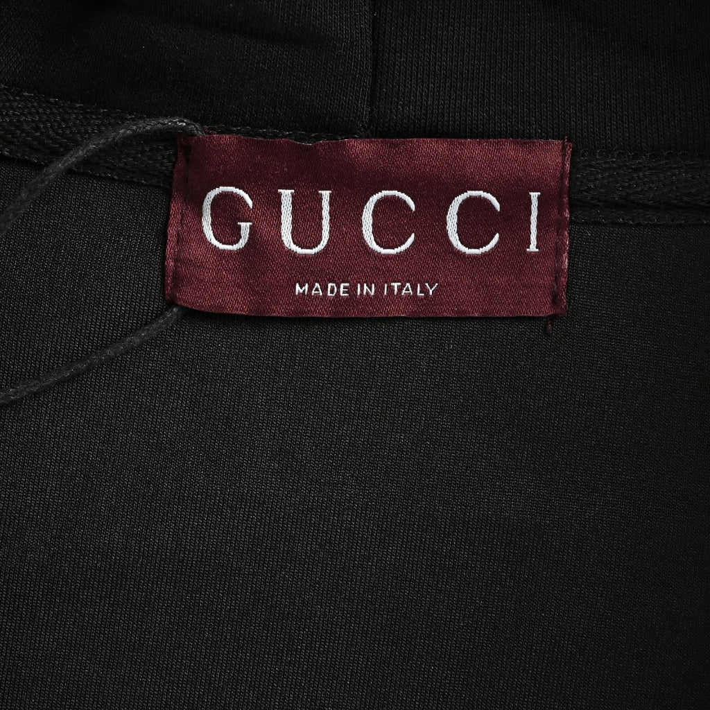 Gucci Classic Logo Print Full-Zip Hoodie Black