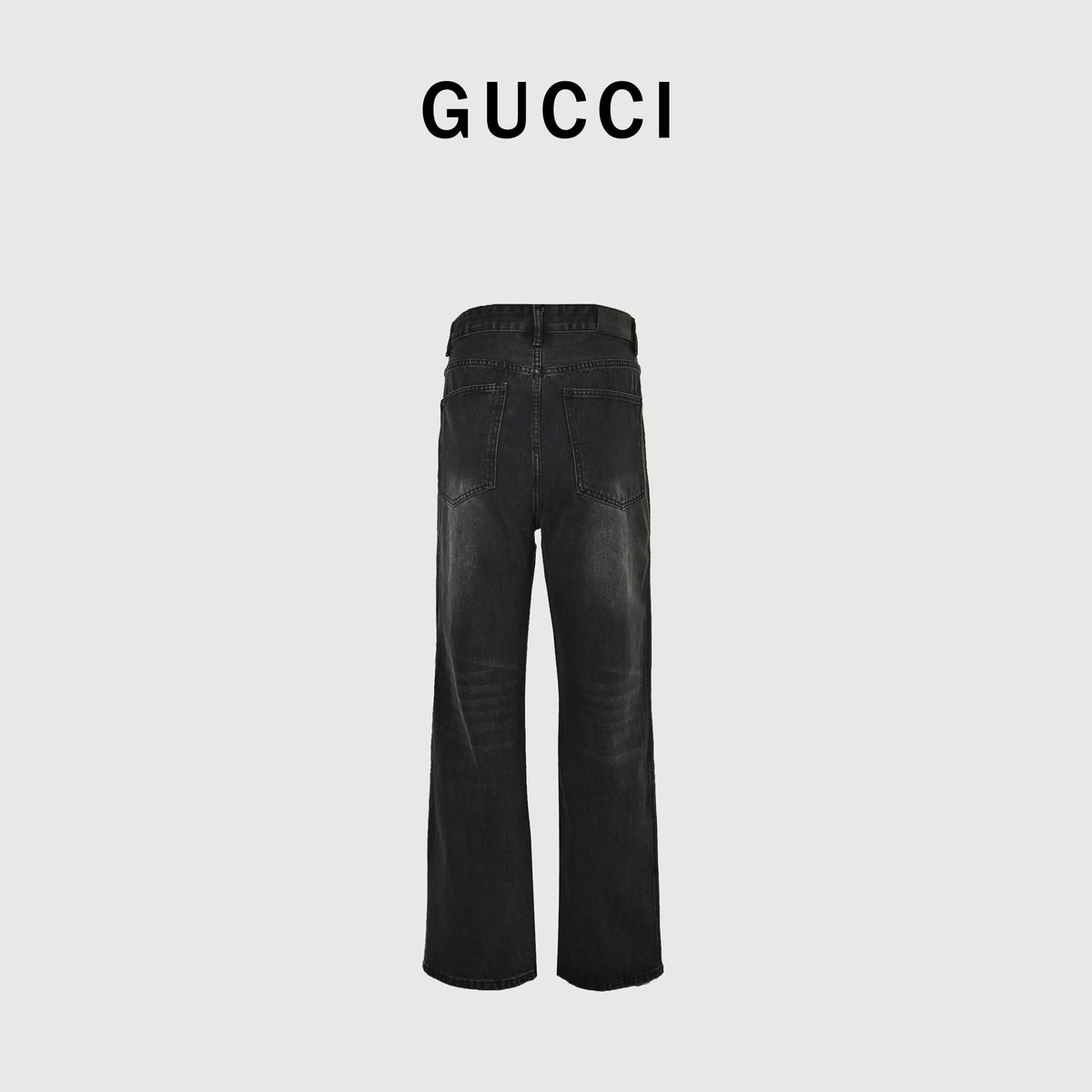 Gucci Side Web Stripe Washed Black Denim Jeans