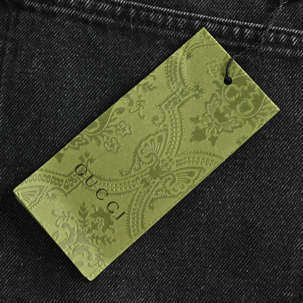 Gucci Side Web Stripe Washed Black Denim Jeans