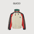 Gucci 25FW Retro Colorblock Web Stripe Track Jacket Cream