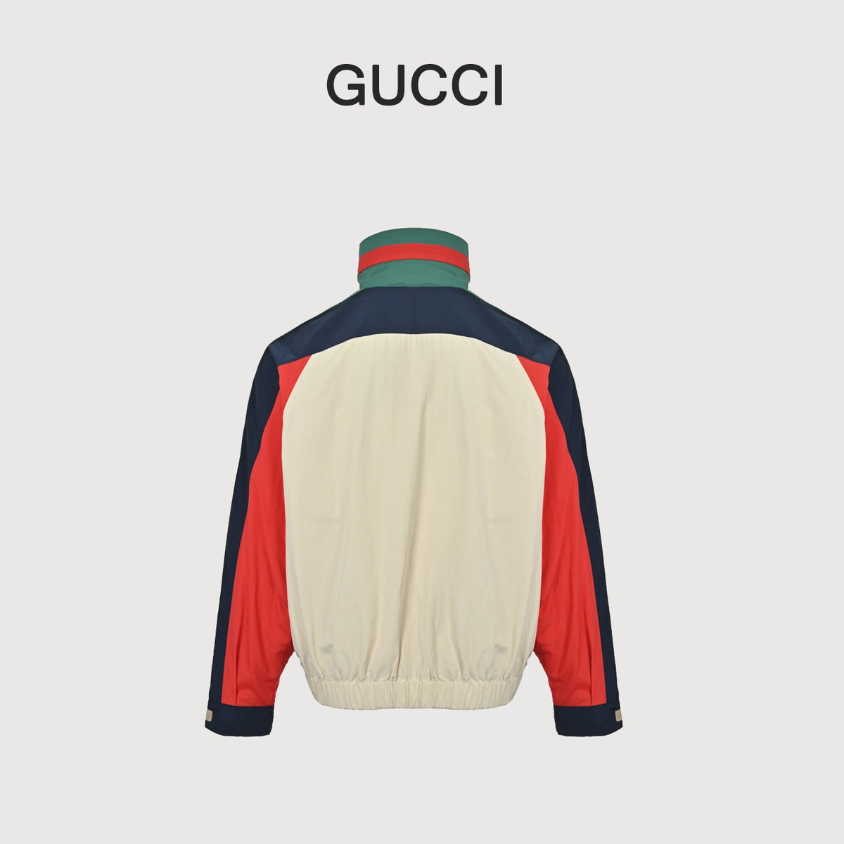 Gucci 25FW Retro Colorblock Web Stripe Track Jacket Cream