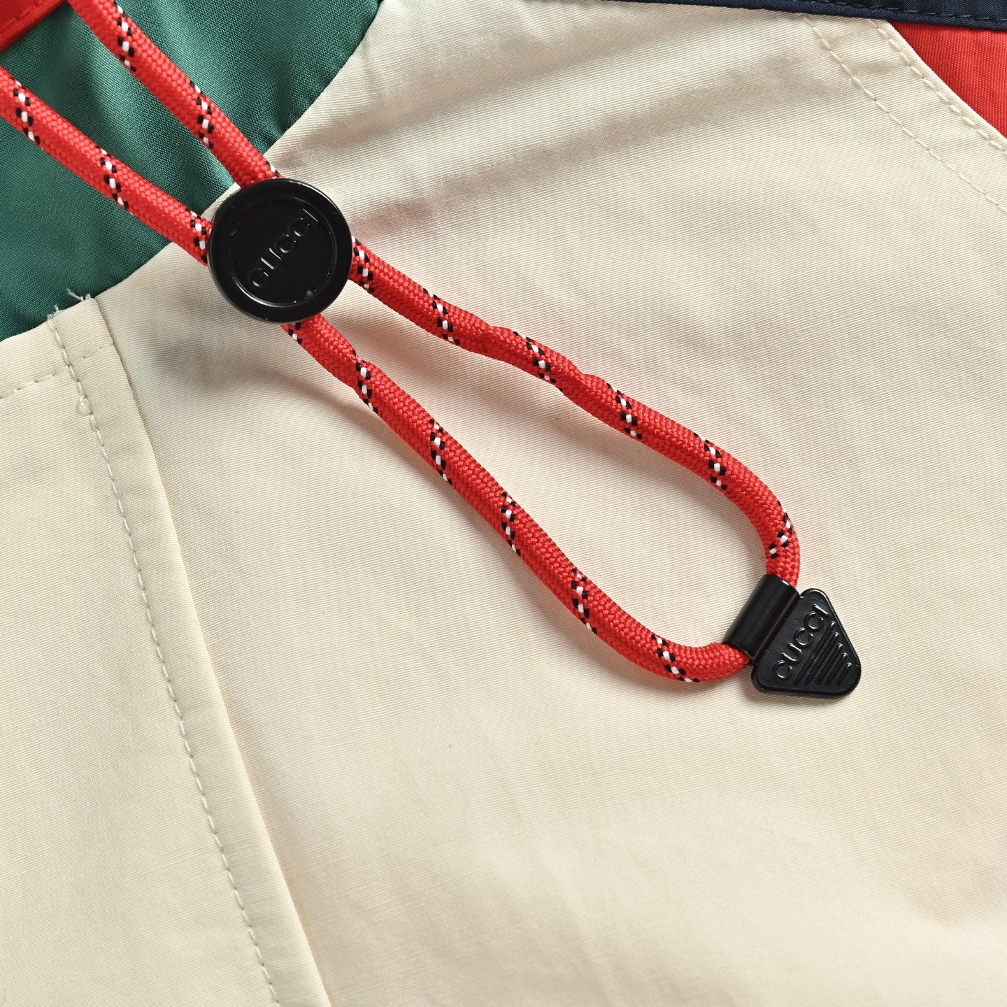 Gucci 25FW Retro Colorblock Web Stripe Track Jacket Cream